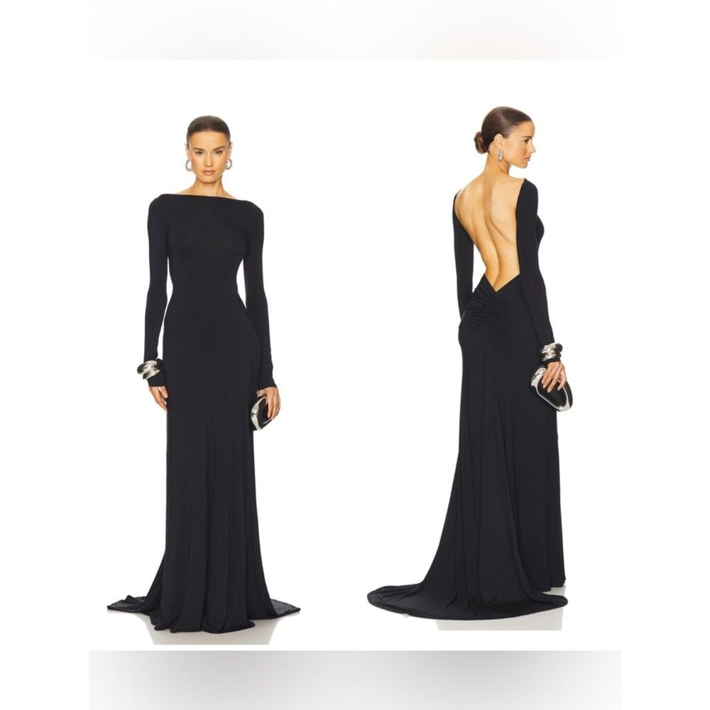 NWT HELSA The Heidi Open back maxi dress in black